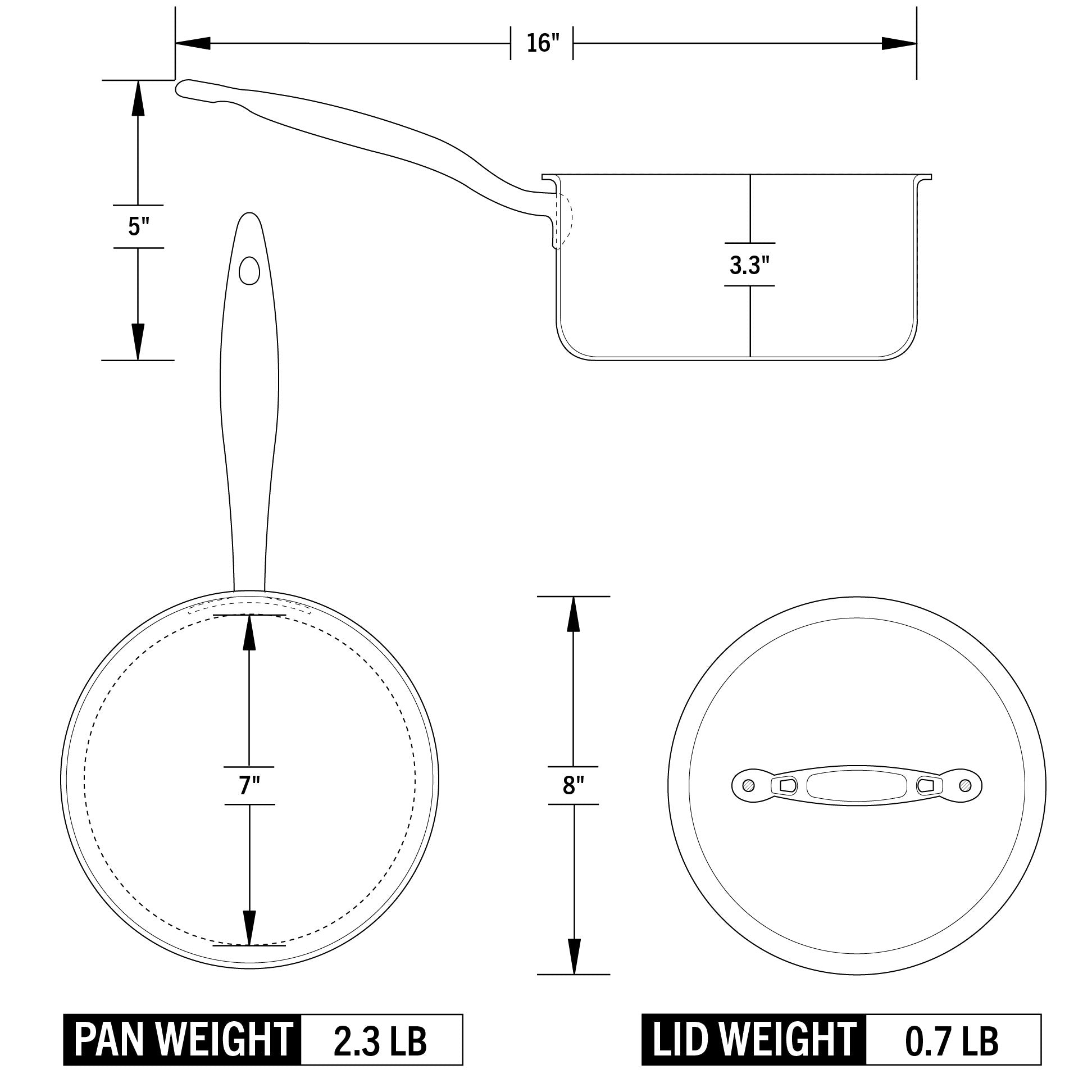 Titanium Series 3 Quart Saucepan with Lid - Image 4