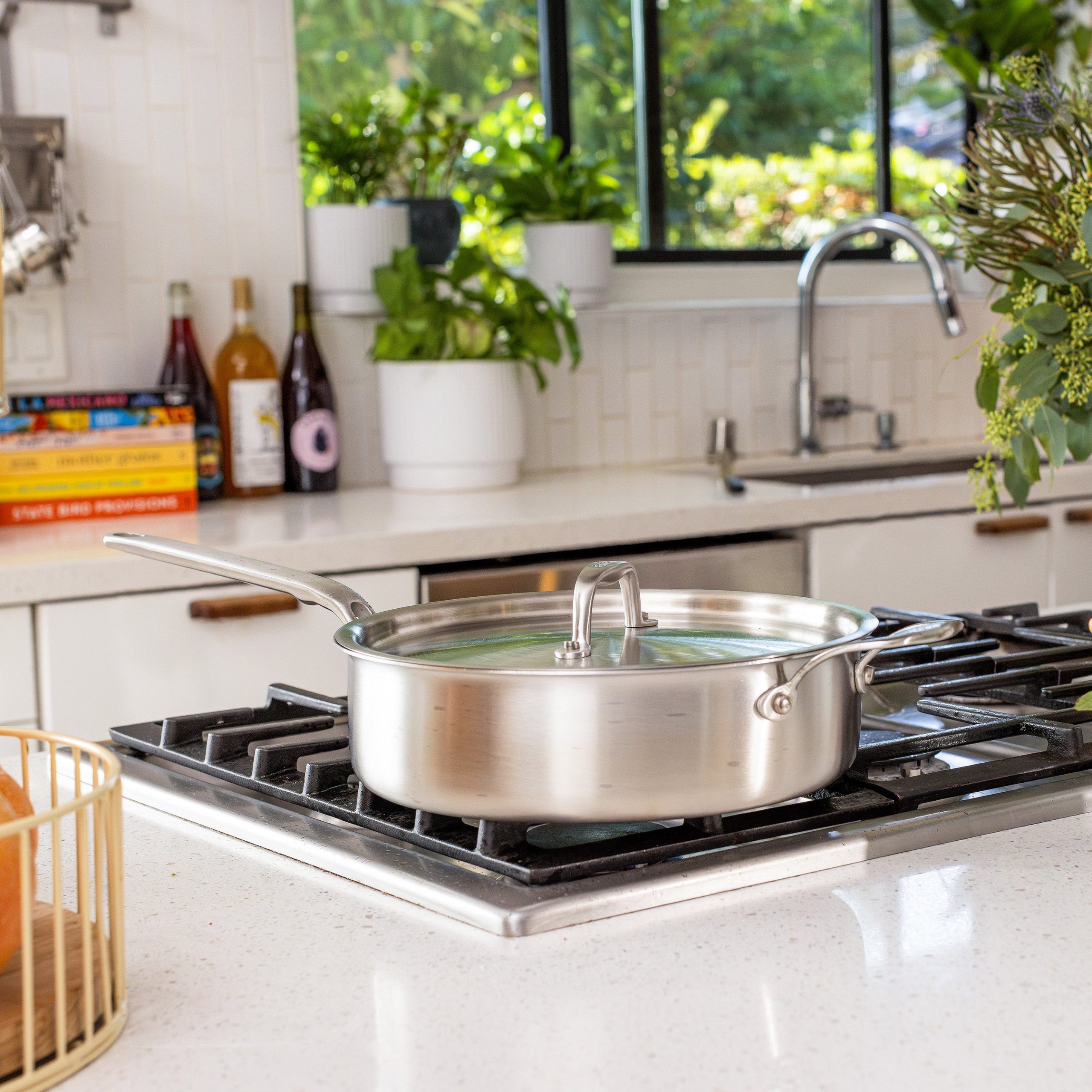Eater x Heritage Steel 4 Quart Sauté Pan with Lid - Image 6
