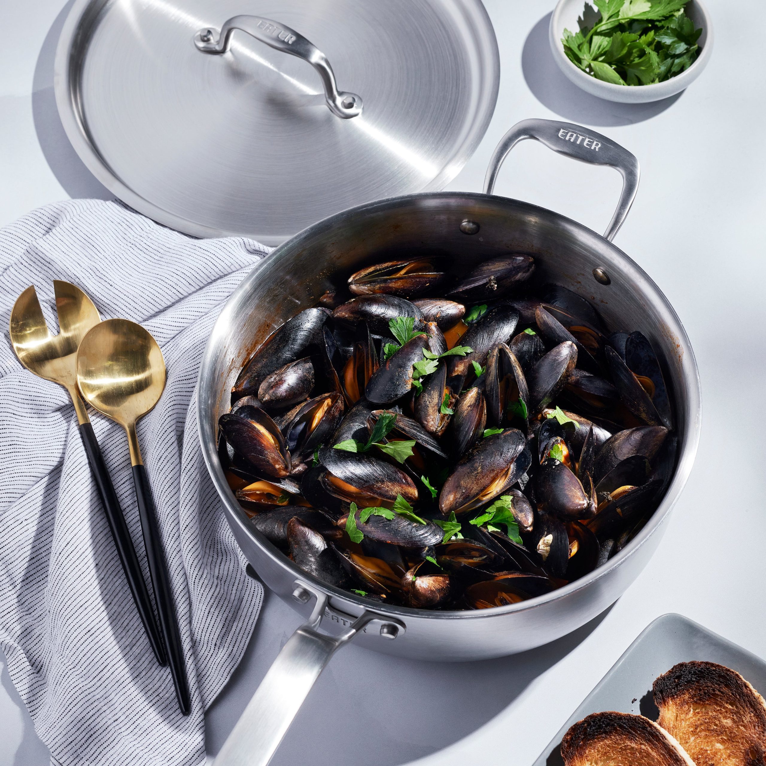 Eater x Heritage Steel 4 Quart Sauté Pan with Lid - Image 4